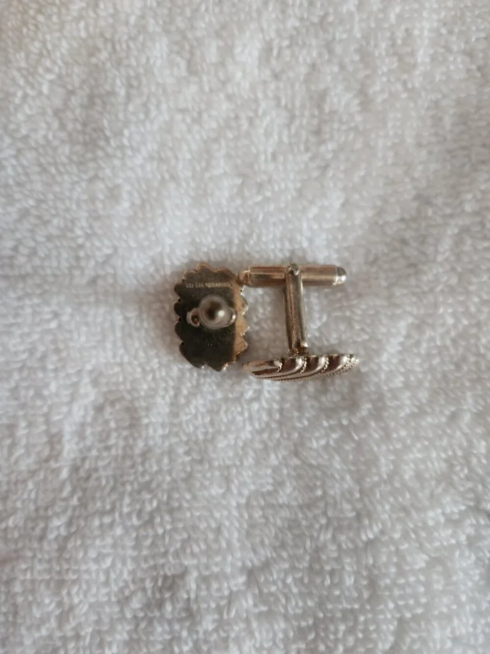 Vintage Tiffany & Co. 18K Gold & Sterling Silver 925 750 Ribbed Rope Cufflinks